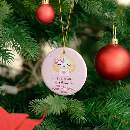 Cute Gift For Kids 2026 Cute Dumpling Squishy Hunter - Personalized Ornament