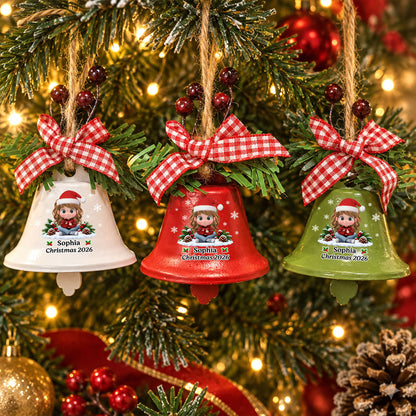 Grandma Christmas Treasures - Personalized Metal Bell Ornament