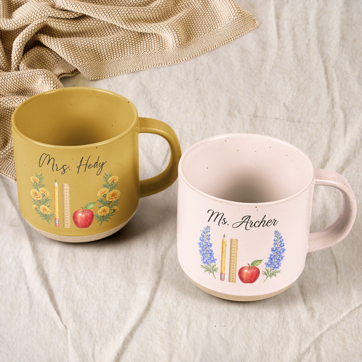 Custom Name & Birth Flower For Teacher Back To School Christmas Thank You Gifts - Personalized Mug