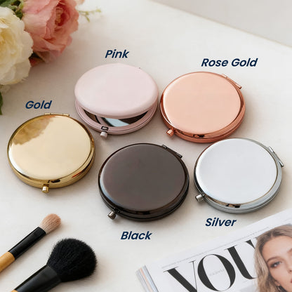 Graduation With Birth Flower Gifts For Her Women Girls - Personalized Compact Mirror