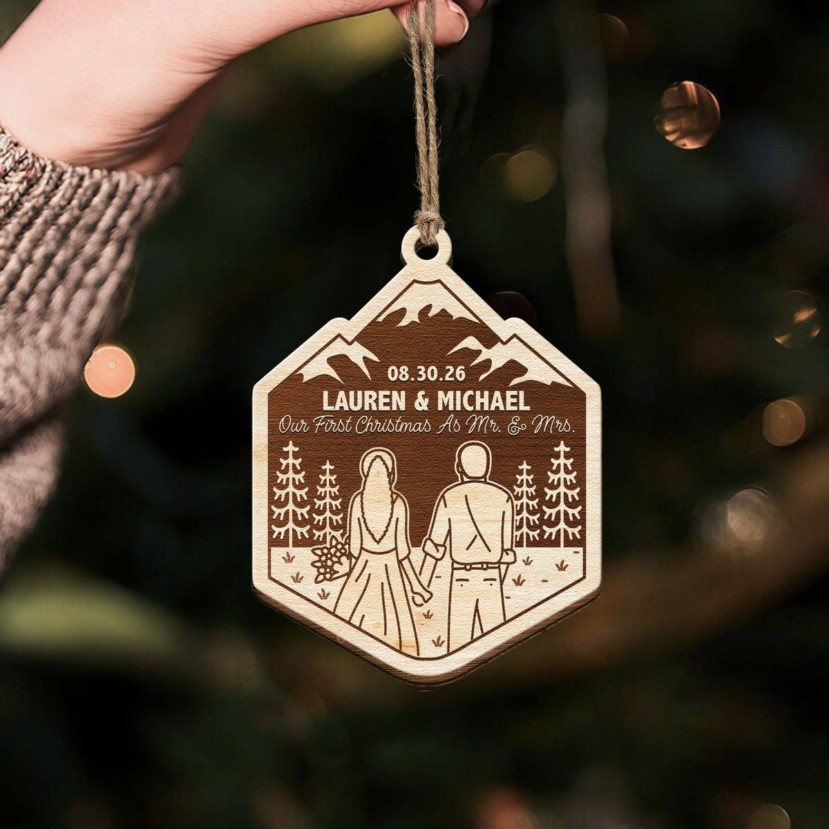 Our First Christmas Married - Forest Couples - Personalized Ornament