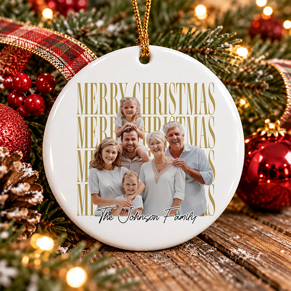 Personalized Vintage Photo Merry Christmas Ceramic Ornament HA75 919278