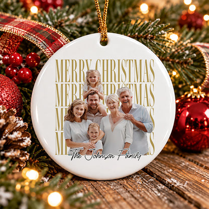 Personalized Vintage Photo Merry Christmas Ceramic Ornament HA75 919278