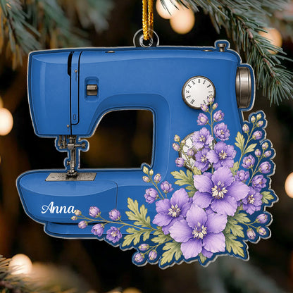 Custom Name, Sewing Machine Christmas Gift For Sewing Lover, Tailor - Personalized Ornament