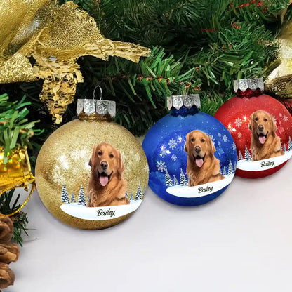 Custom Photo Christmas Together Family - Personalized Ball Ornament