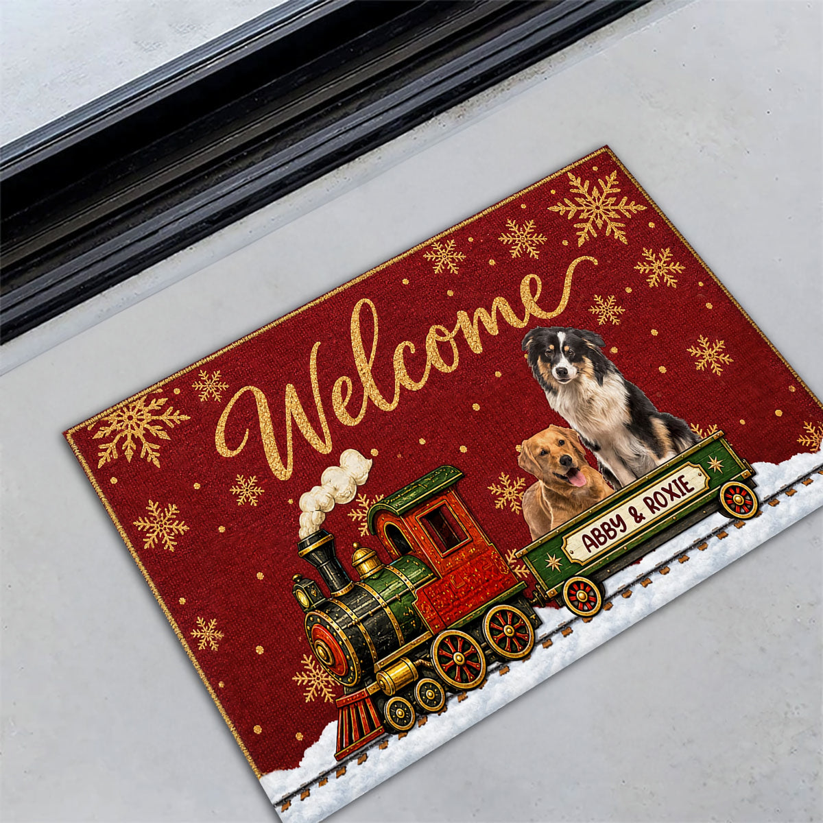 Merry Pets Welcome Photo - Personalized Doormat