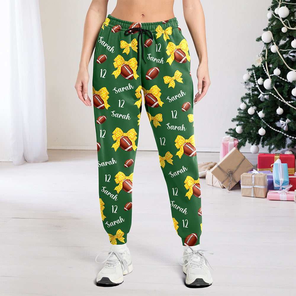 Personalized Coquette Bow Football Sweatpants Gift For Her HA75 919486