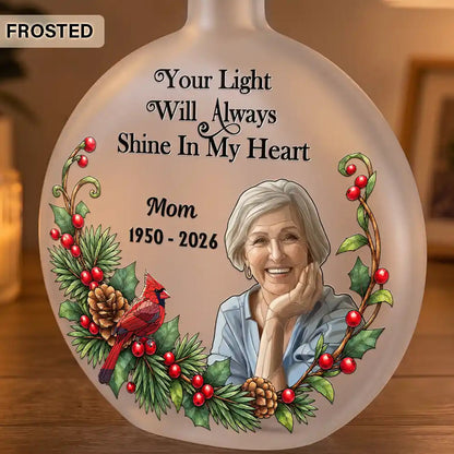 Memorial Sympathy Gifts - Personalized Custom Photo I'm Always With You Round Flat Bottle Light