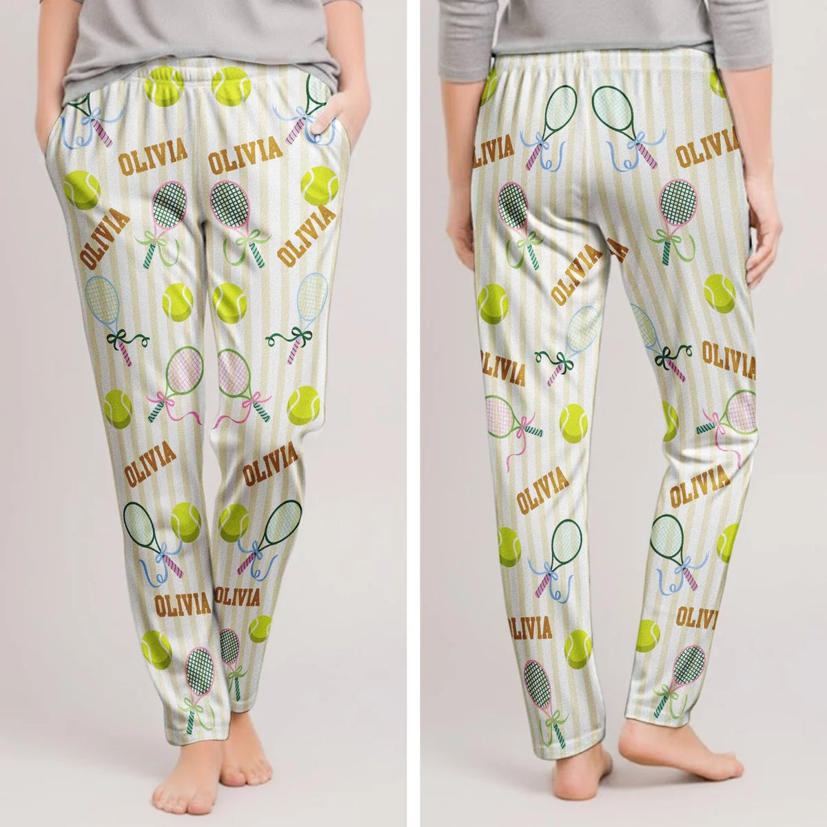 Personalized Tennis Name Lounge Pants – Custom Tennis Pajama Pants For Girls, Women & Tennis Players