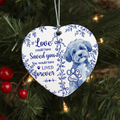 Custom Photo Dog Cat Memorial Heart Shaped Ceramic Ornament HA75 919454