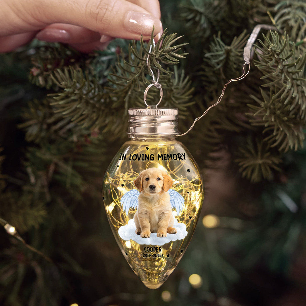 Your Light Will Always Shine In My Heart Pet Memorial - Personalized Ornament