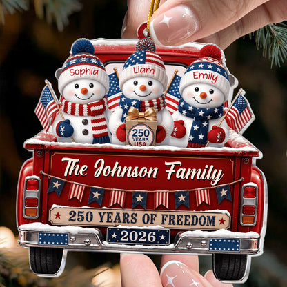 America 250th Anniversary Christmas Gifts For Mom, Dad, Family - Personalized Ornament