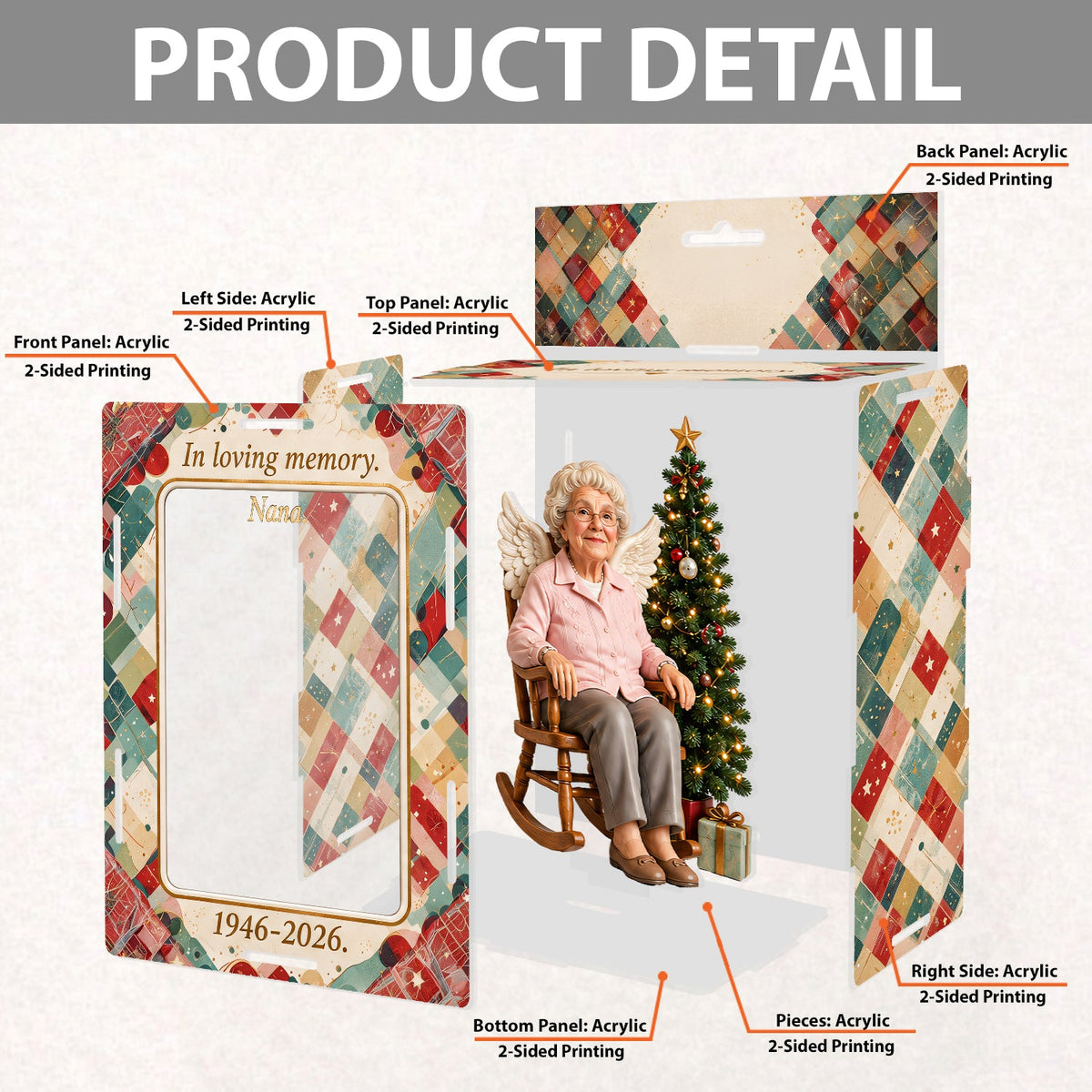 Christmas In Heaven - Personalized Memorial Acrylic Box Ornament