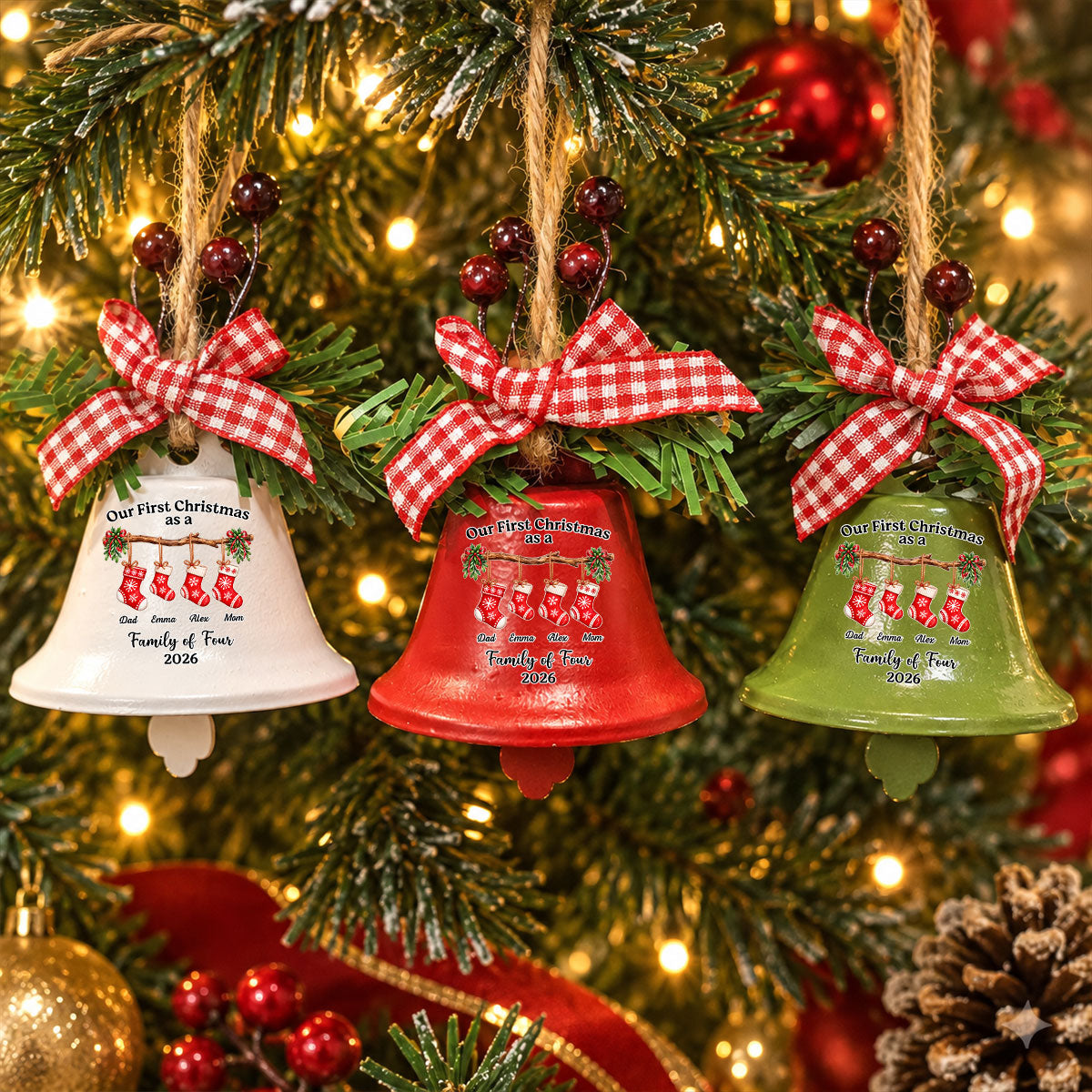 First Christmas Story - Personalized Metal Bell Ornament