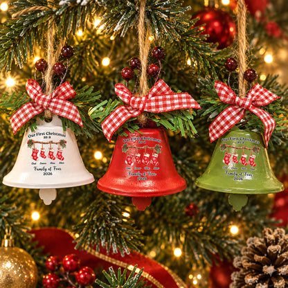 First Christmas Story - Personalized Metal Bell Ornament