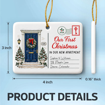 First Christmas In New Home - Personalized Ceramic Ornament – New Home Keepsake, Housewarming Gift for Couple