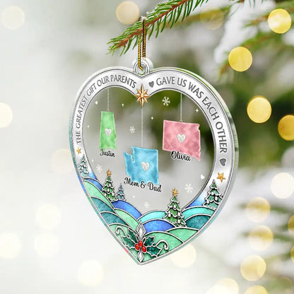 Christmas Gift For Long Distance Family - Personalized All Hearts Come Home For Christmas Acrylic Ornament