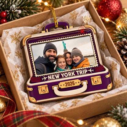 Memories From Our Travels - Personalized 2-Layered Wood Ornament