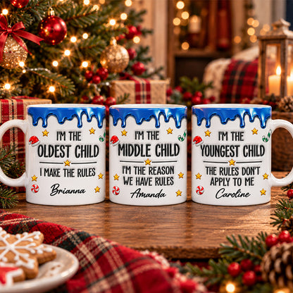 Custom Christmas & Birthday Keepsake Gift • Different Ages Same Family Chaos - Personalized 3D Inflated Effect Mug