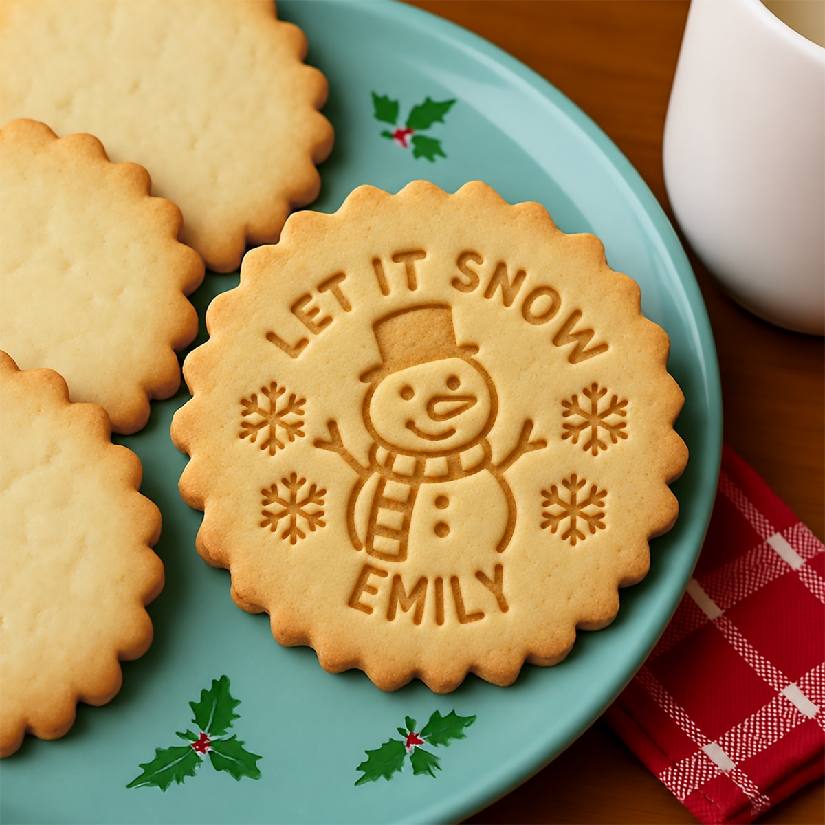 Personalized Family With Christmas Cookie Stamp, Holiday Baker Gift HO82 904114