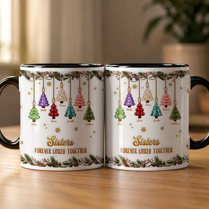 Gift For Siblings - Personalized Brothers & Sisters Forever Linked Together 3D Inflated Effect Mug