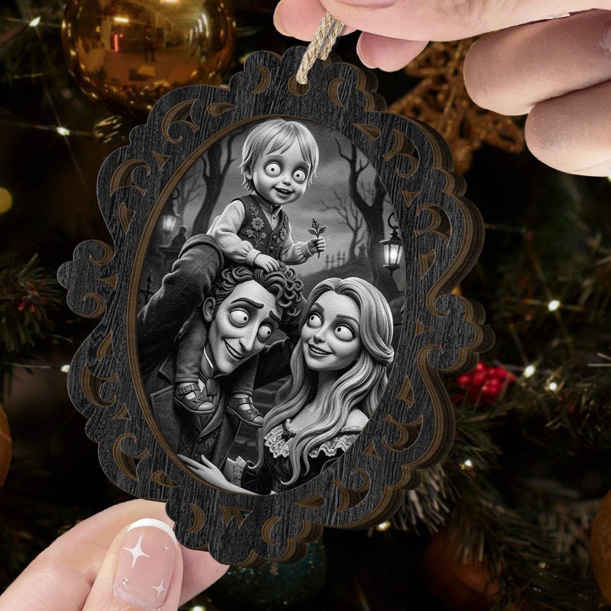 Gothic Christmas Style Our Family - Personalized Ornament