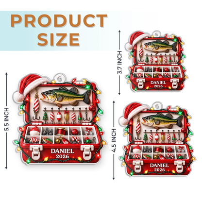 Custom Christmas Fishing Tackle Box Gifts - Personalized Acrylic Ornament