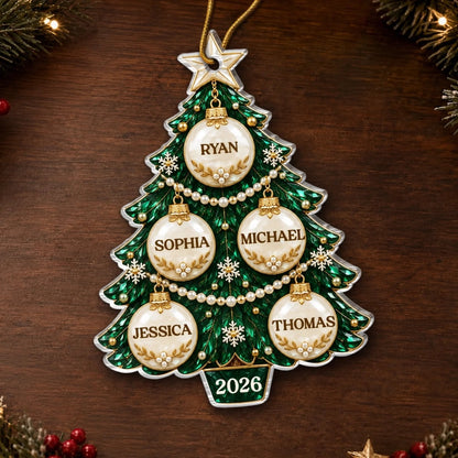 Custom Name Christmas Family Gifts - Personalized Acrylic Ornament