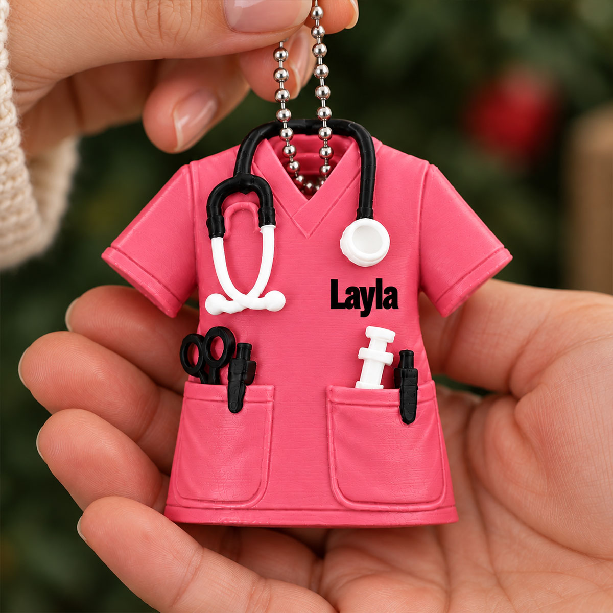 3D Printed Nurse Scrub Custom Name - Personalized 3D Printed Ornament - Christmas Gift For Nurse, RN