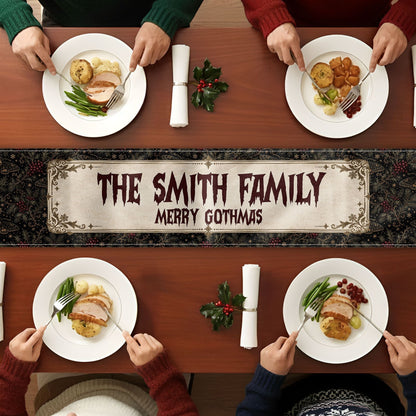 Merry Gothmas Family - Personalized Table Runner