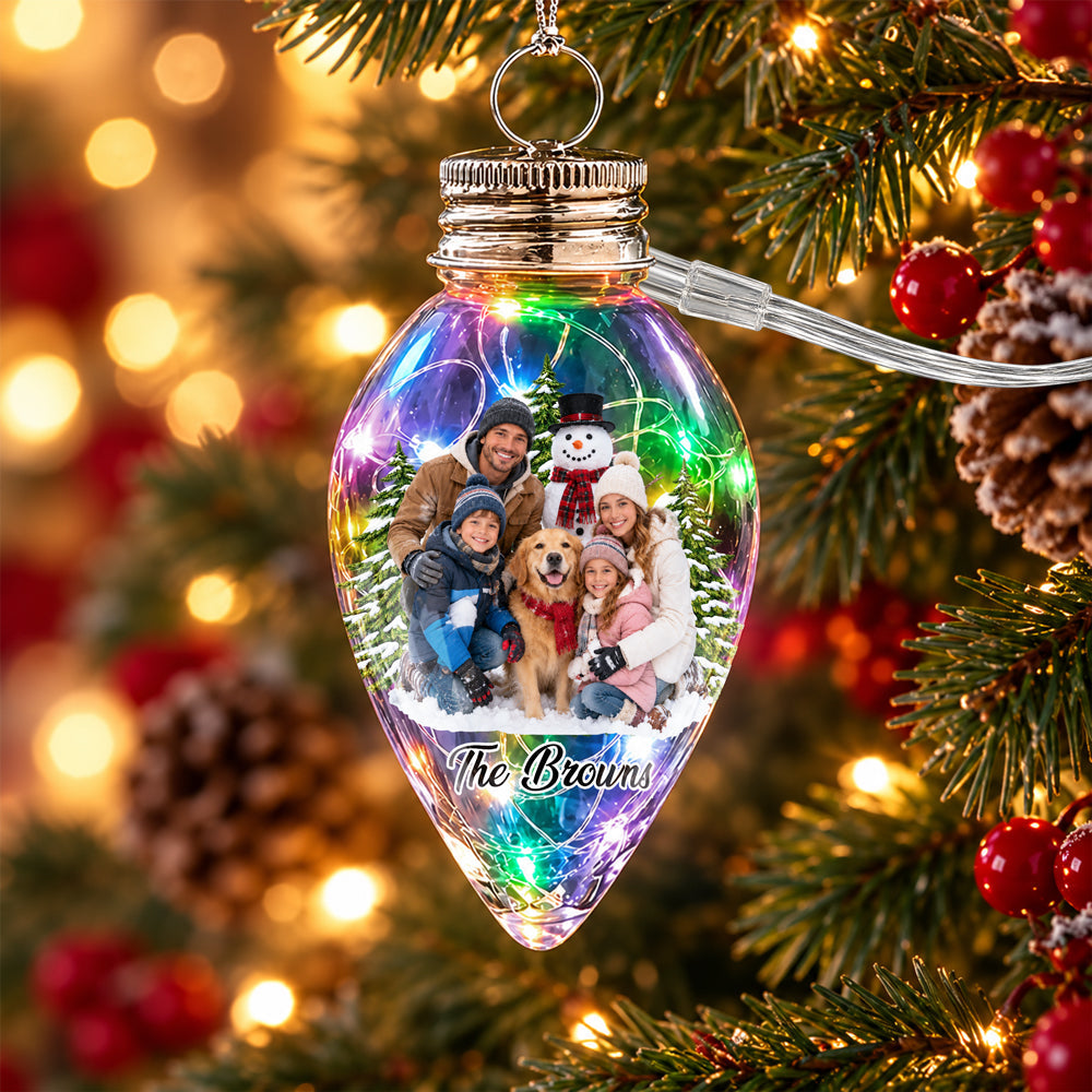 Custom Photo Christmas Together Family Chili Bulb LED Light HO82 904086