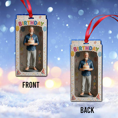 Personalized 70th Birthday Older Black Man Ornament, Gift for Dad Grandpa Husband