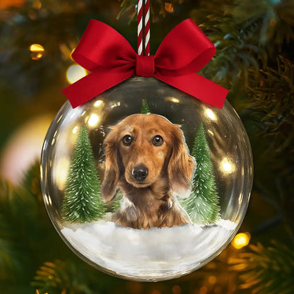 Custom Photo Christmas Pet Face Dog Cat Lover - Personalized 3D Acrylic Ball Ornament