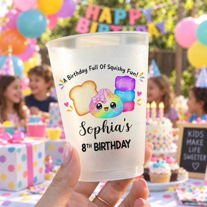 Birthday Decor For Squishy Hunter - Personalized Cups