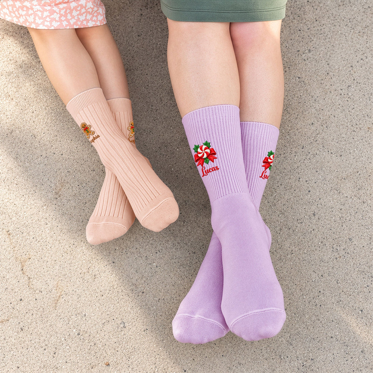 Custom Name Christmas Character Gifts For Her, Him, Kids - Personalized Embroidered Socks