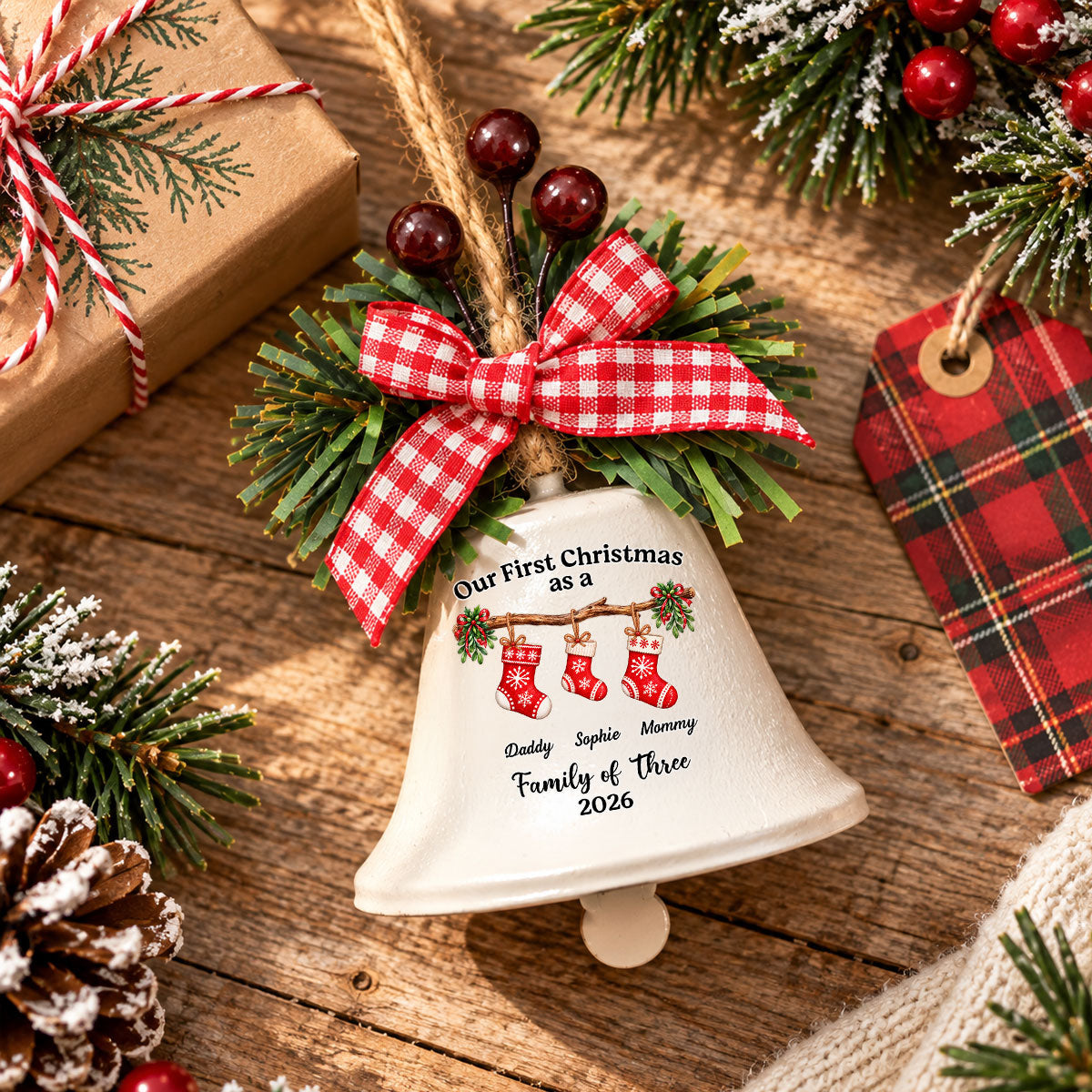 First Christmas Story - Personalized Metal Bell Ornament