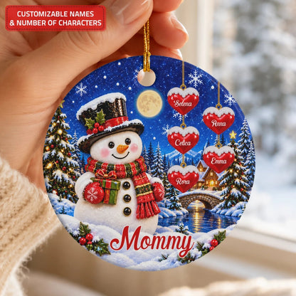 Christmas Snowman - Ceramic Ornament - Christmas Gift For Grandma, Family