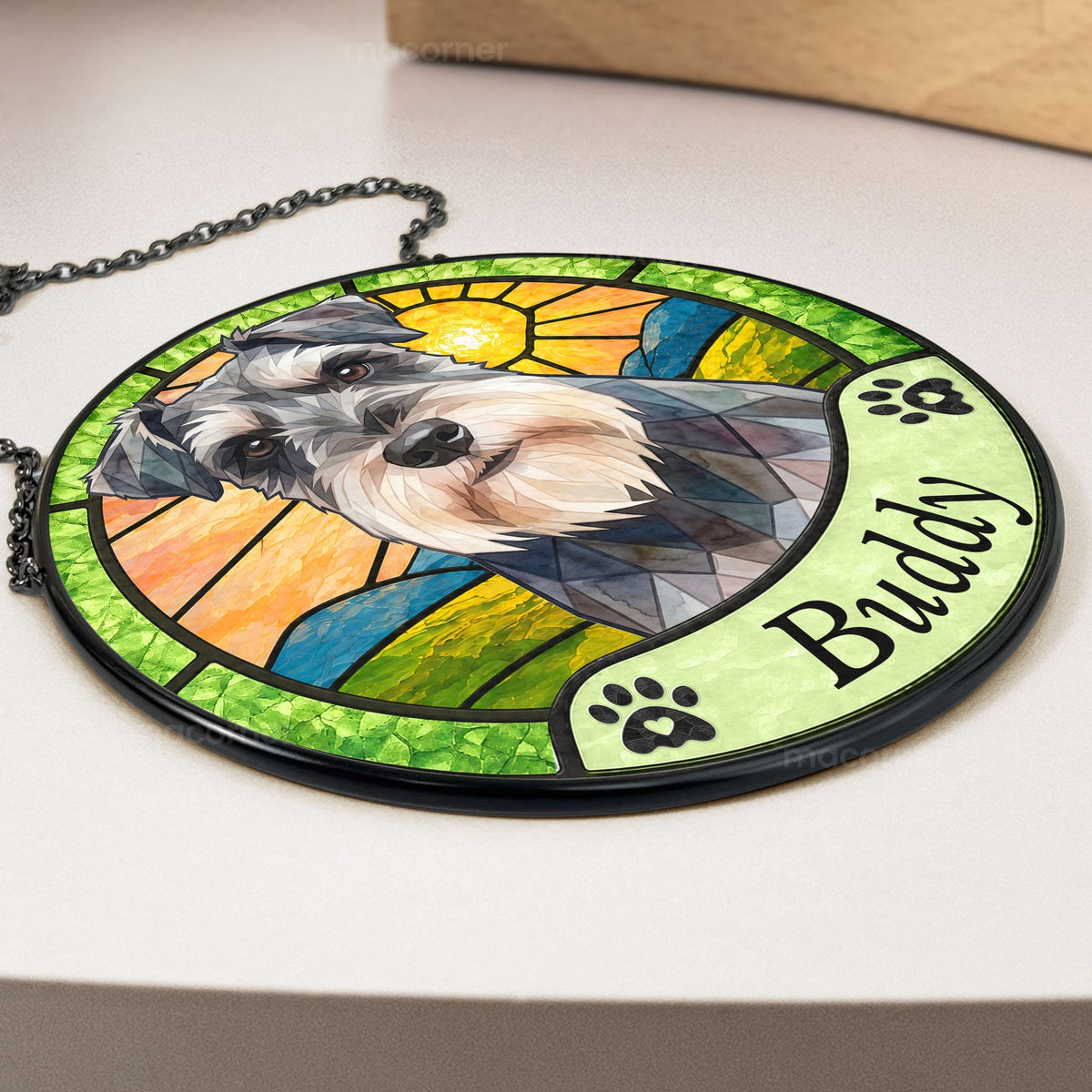 Personalized Pet Memorial Stained Glass Suncatcher – Custom Photo Window Hanging Keepsake Gift for Pet Lovers