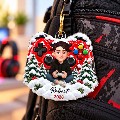 Game Design For Boy Girl - Personalized Acrylic Ornament - Christmas Gift For Gamers Grandkids