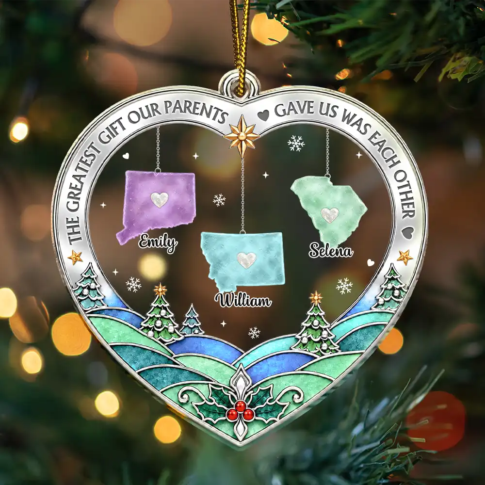 Christmas Gift For Long Distance Family - Personalized All Hearts Come Home For Christmas Acrylic Ornament