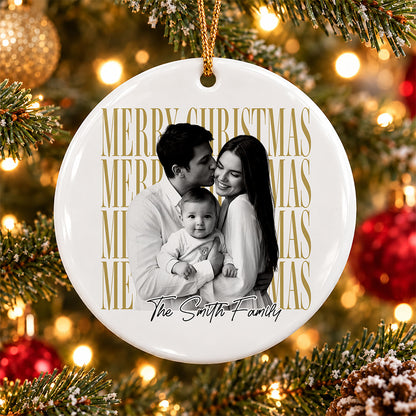 Personalized Vintage Photo Merry Christmas Ceramic Ornament HA75 919278