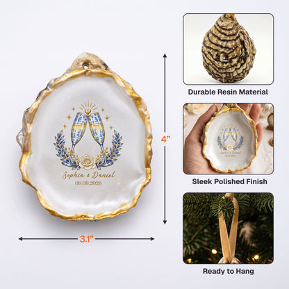 Custom Name & Date First Christmas Couple Wedding Christmas Gifts - Personalized Ornament