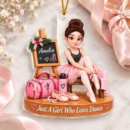 Custom Ballet Girl Name - Personalized Acrylic Ornament - Christmas Gift for Daughter, Granddaughter, Holiday Keepsake for Dancers
