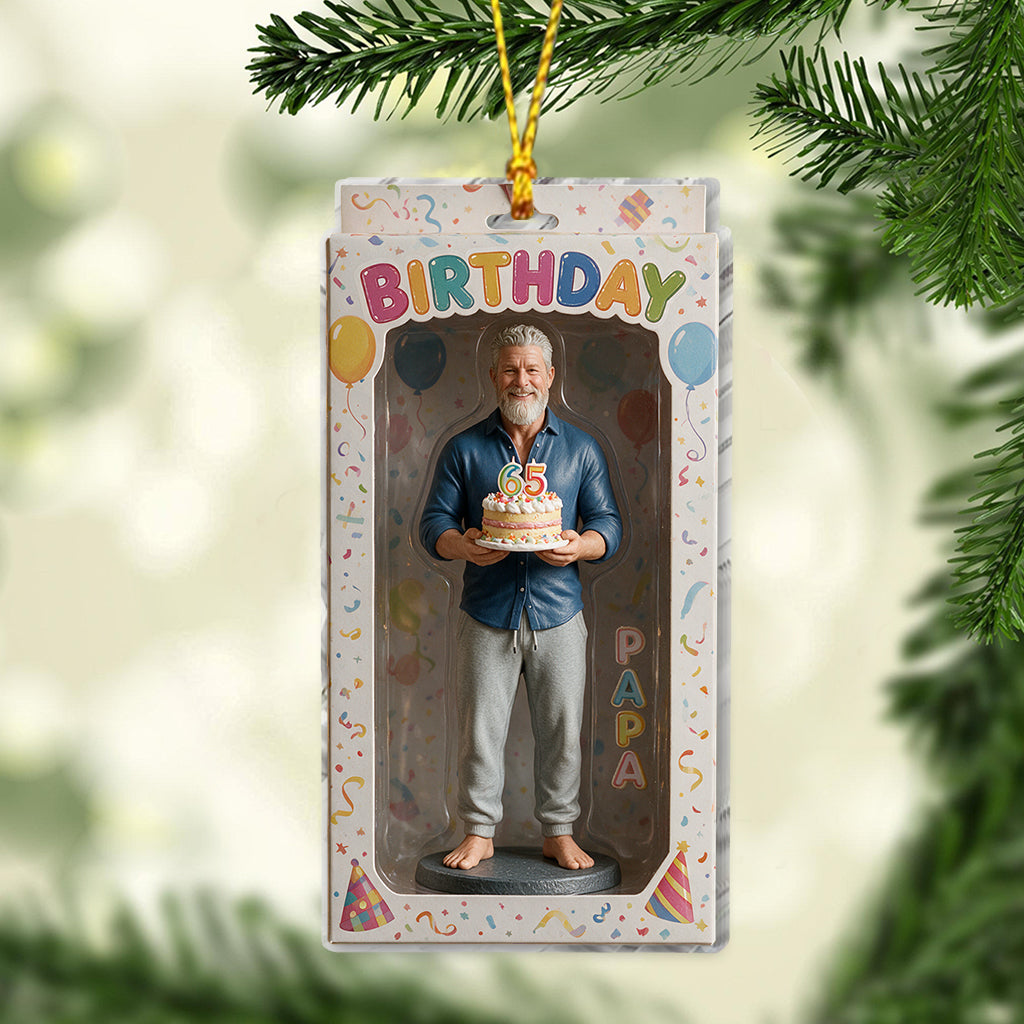 Personalized 70th Birthday Older Black Man Ornament, Gift for Dad Grandpa Husband