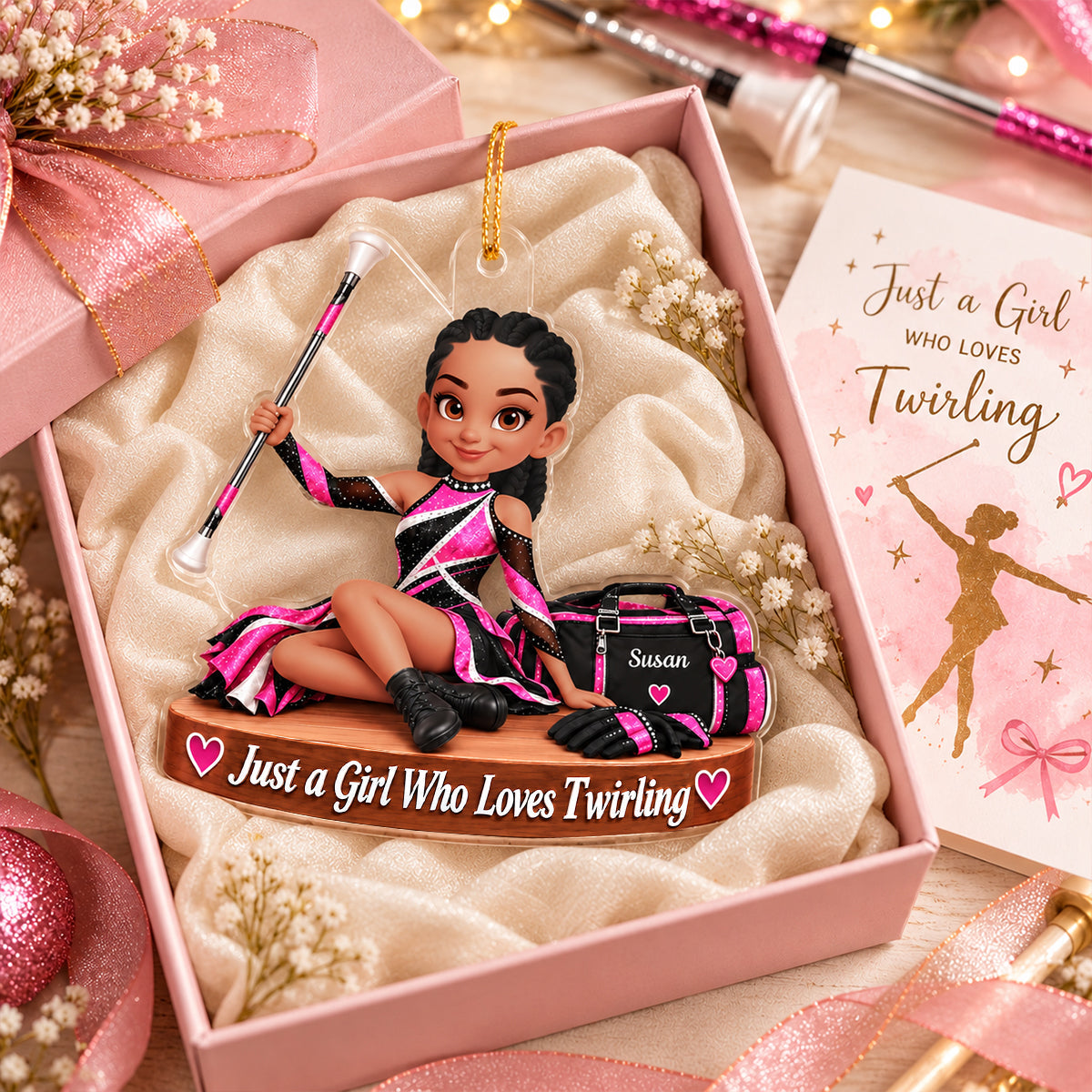 Just a Girl Who Loves Twirling - Personalized Acrylic Ornament - Christmas Gift for Daughter, Granddaughter, Niece