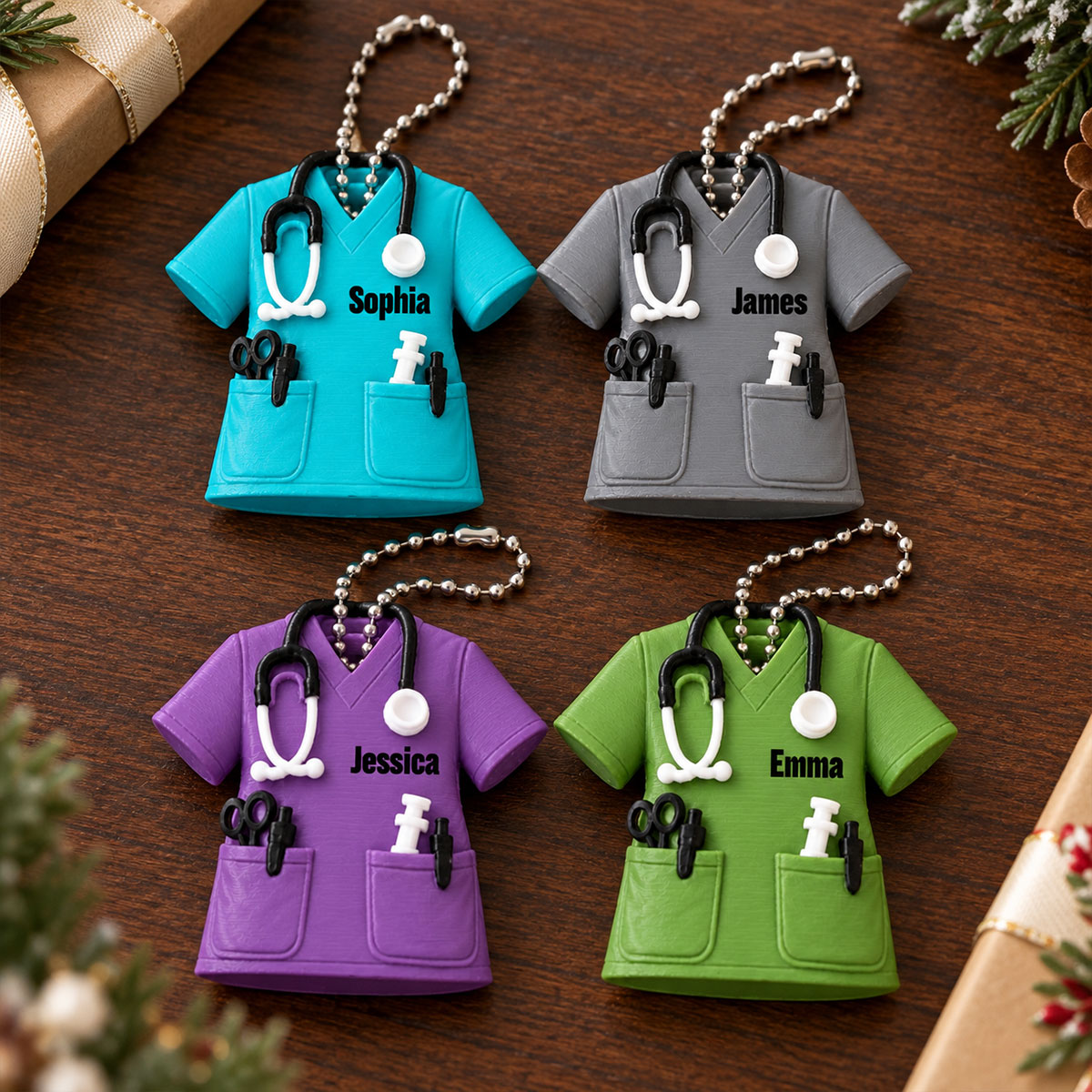 3D Printed Nurse Scrub Custom Name - Personalized 3D Printed Ornament - Christmas Gift For Nurse, RN