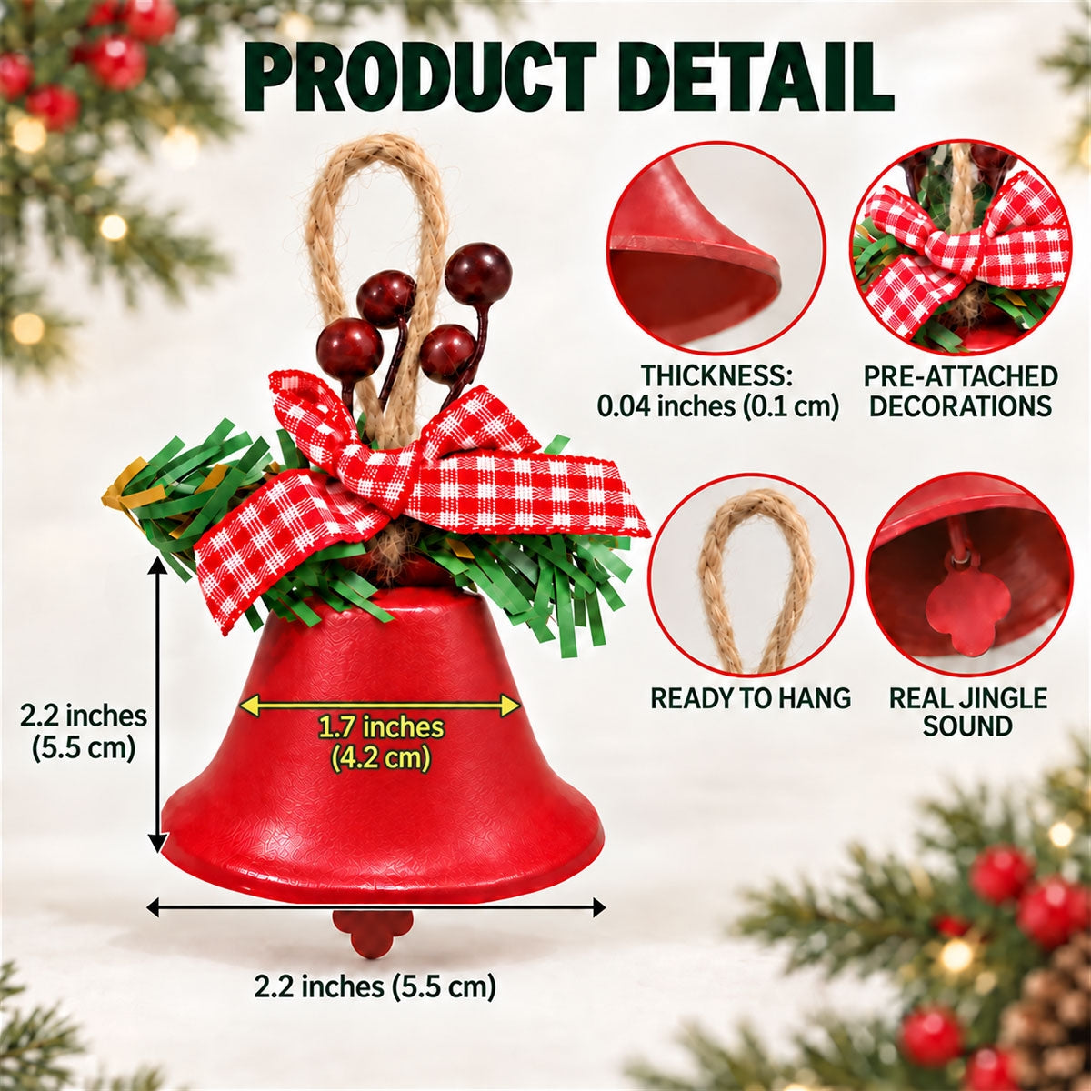 First Christmas Story - Personalized Metal Bell Ornament