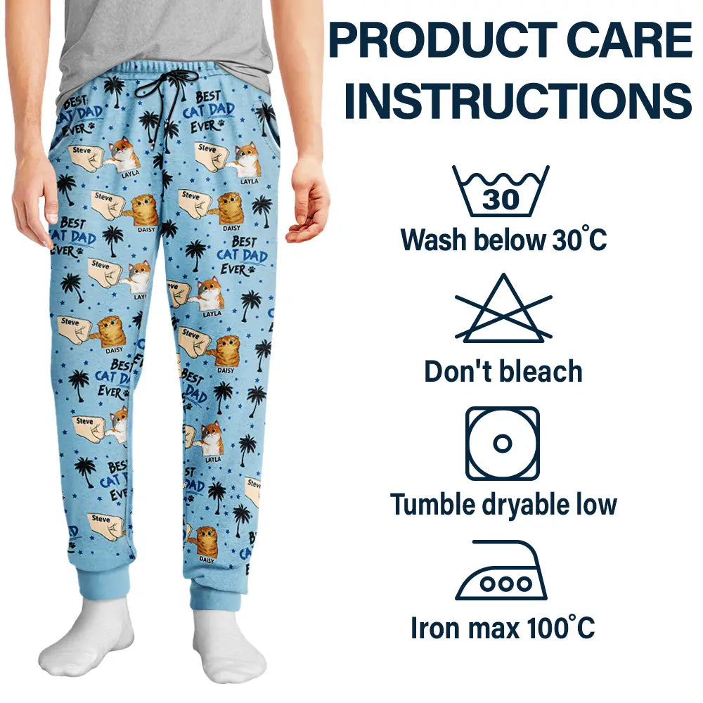 Best Cat Dad Ever - Personalized Pajama Pants