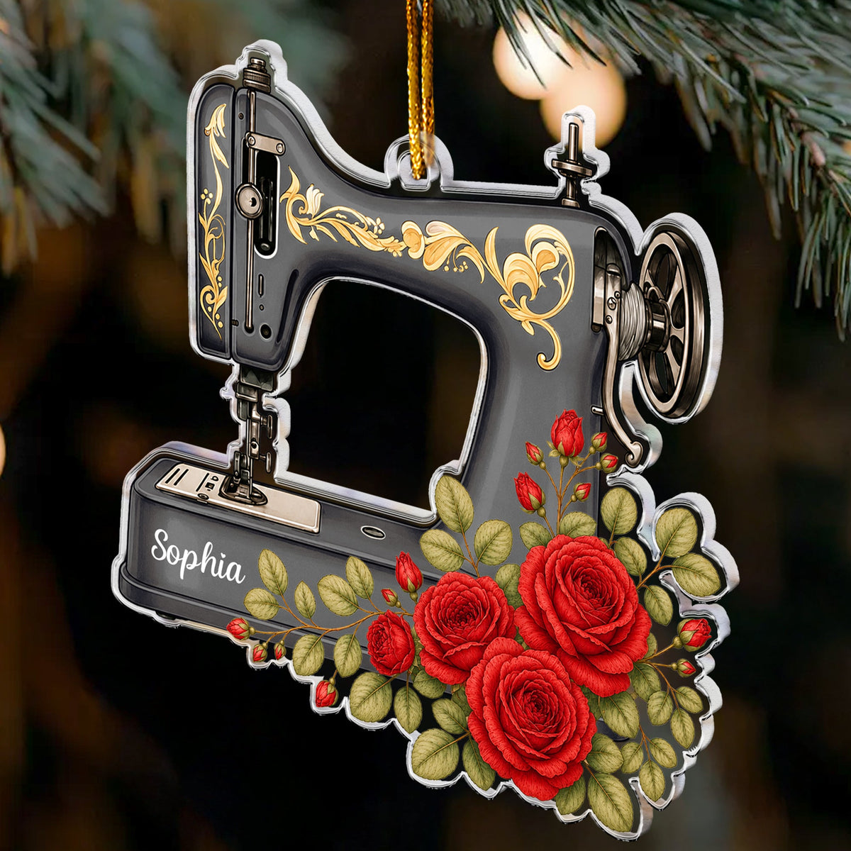 Custom Name, Sewing Machine Christmas Gift For Sewing Lover, Tailor - Personalized Ornament