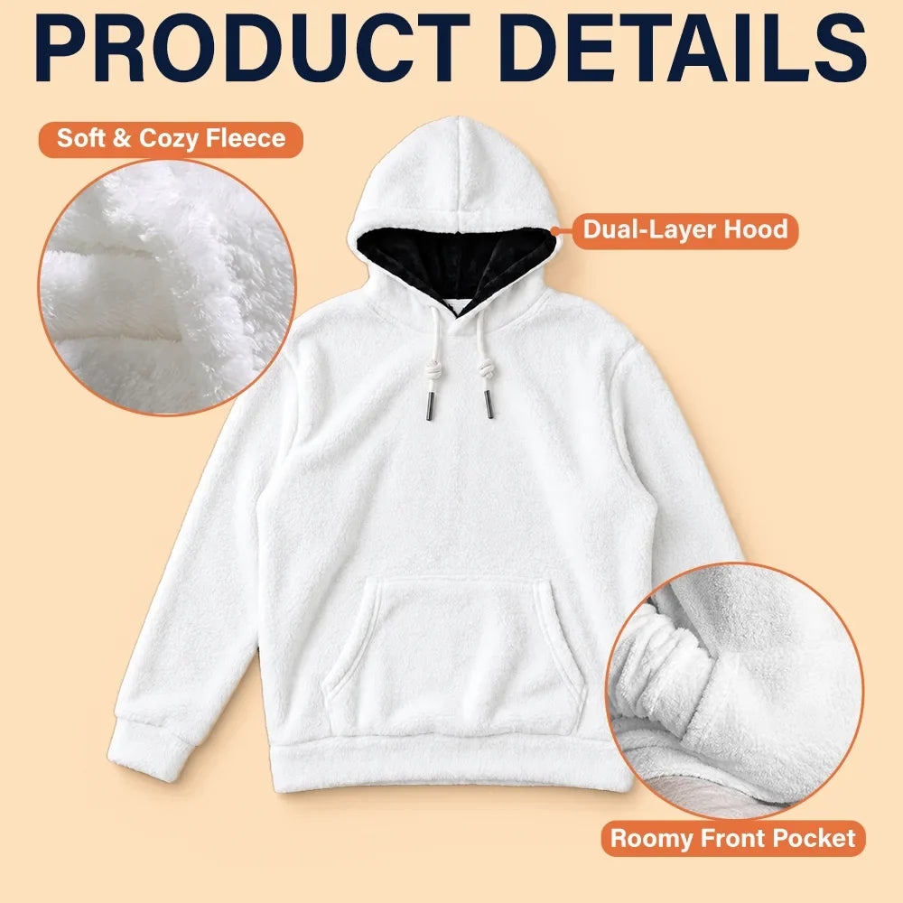 Christmas Gift For Kids - Personalized Custom Photo Name Cute Pattern Fleece Hoodie